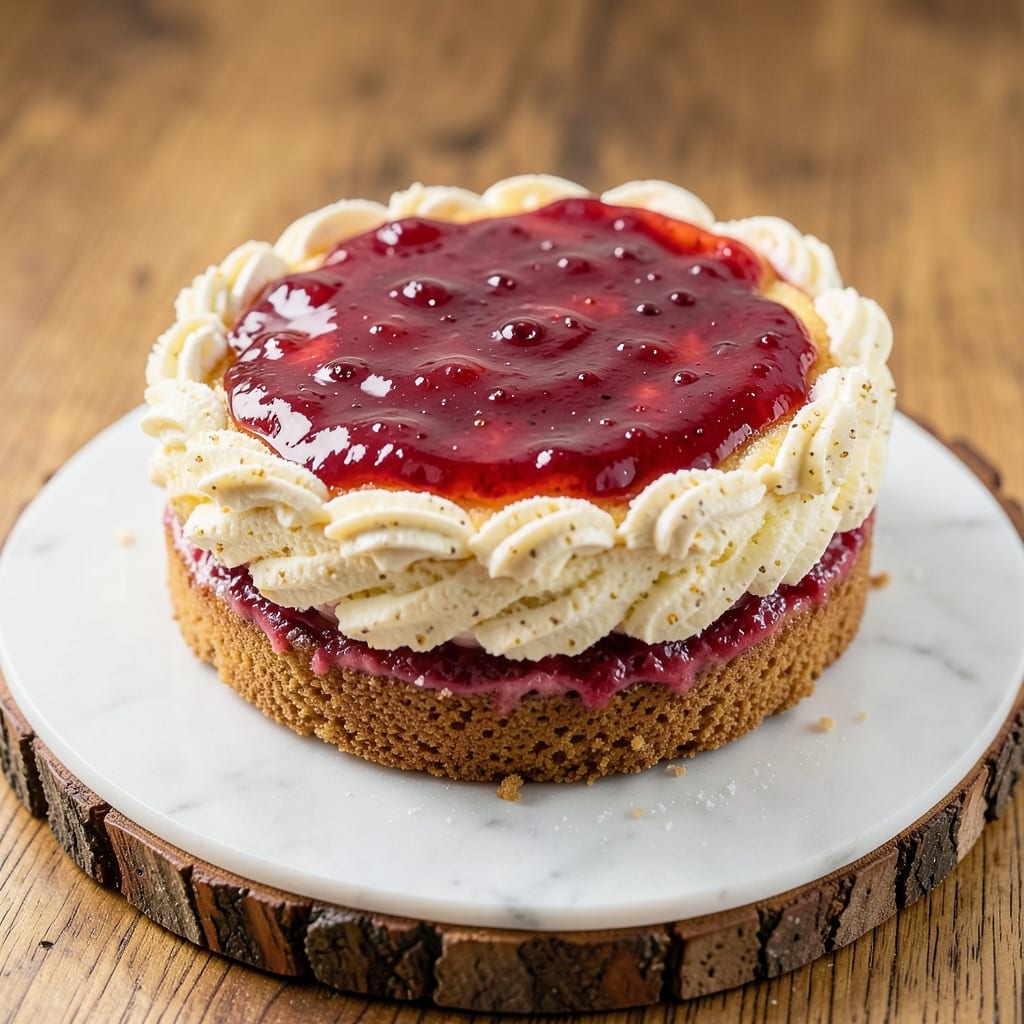 Two-Layer Strawberry Cake Recipe: Vanilla Buttercream Swirls and Fresh Berries