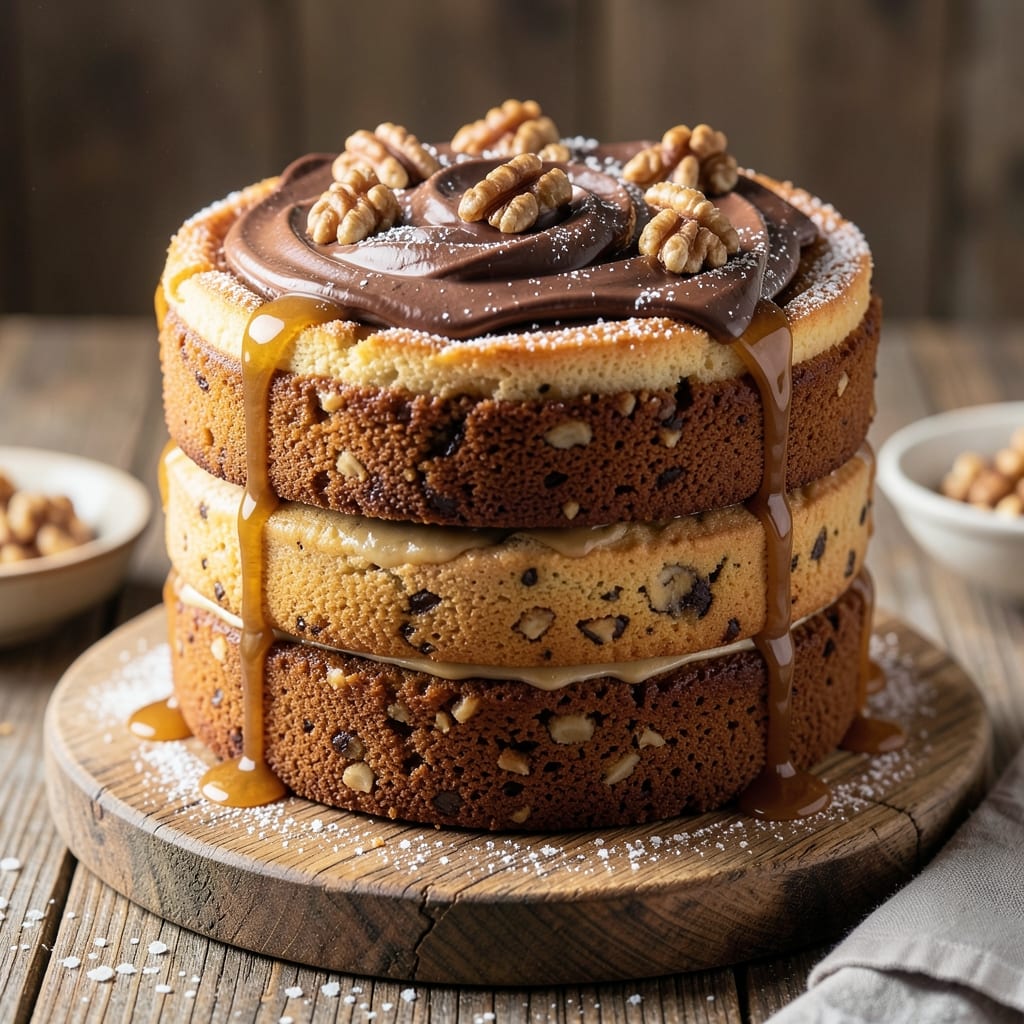 3 Layer Banana Cake Recipe: Triple-Layered Bliss With Walnut Swirl