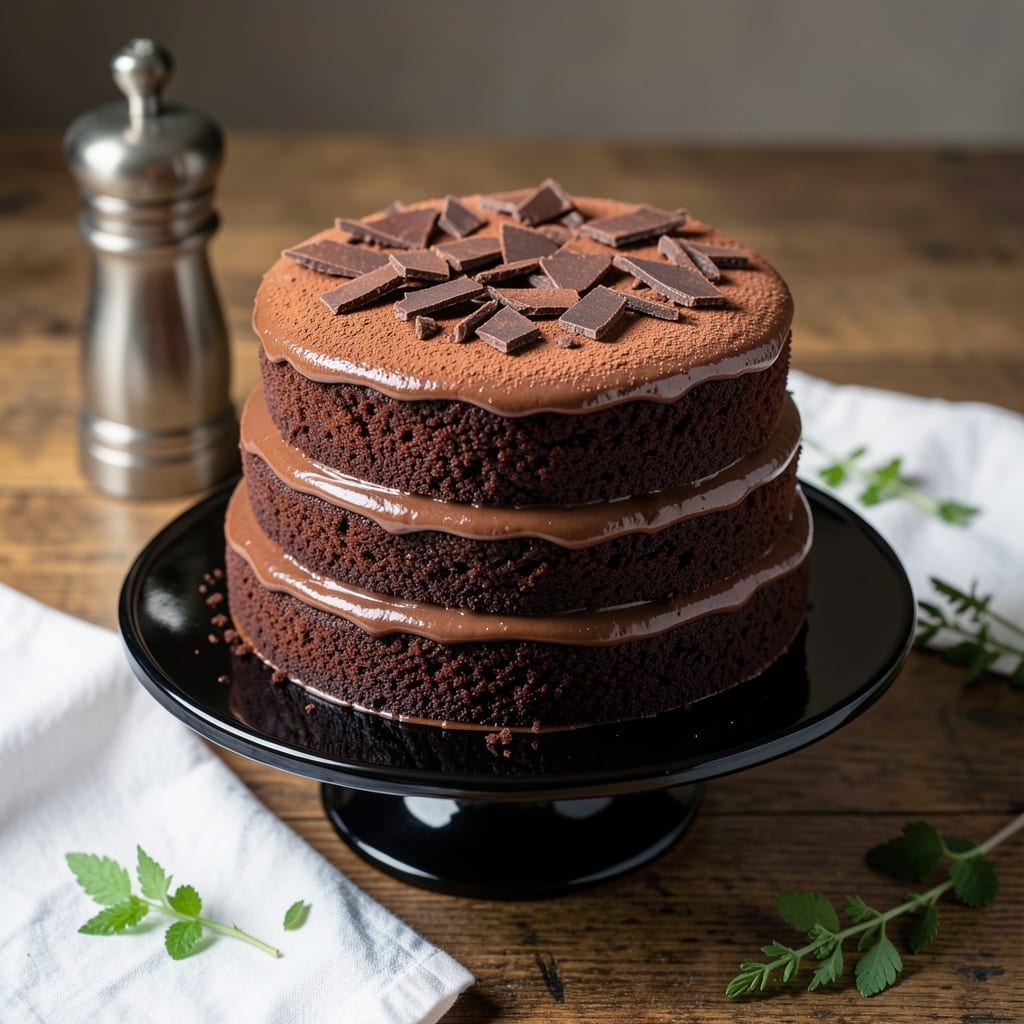 All-Chocolate Cake Recipe: Triple-Layer Fudge Density With Crispy Crust