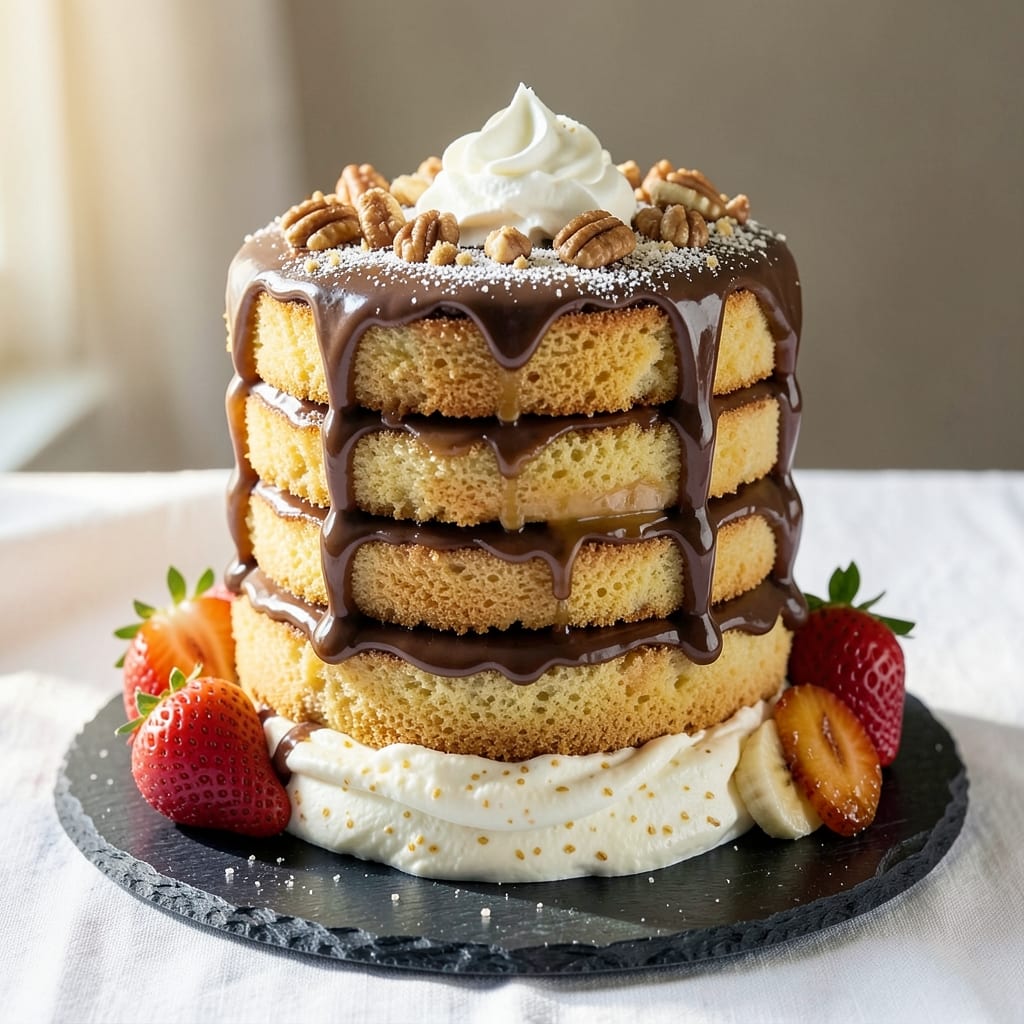 3 Layer Banana Split Cake Recipe: Vanilla Bean Buttercream Swirls and Crunchy Topping Magic