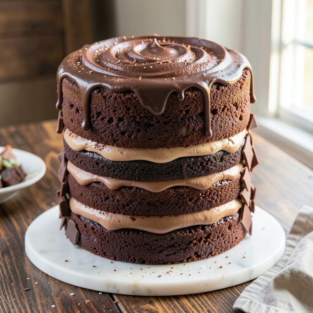 3 Layer Devils Food Cake Recipe: Fudgy Base, Creamy Middle, Silky Frosted Top