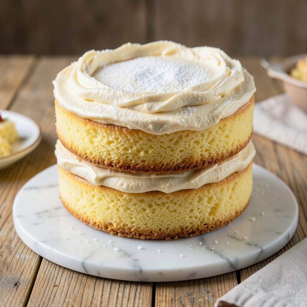 3 Layer 9 Inch Yellow Cake Recipe: Vanilla Buttercream Swirls and Crunchy Topping Magic