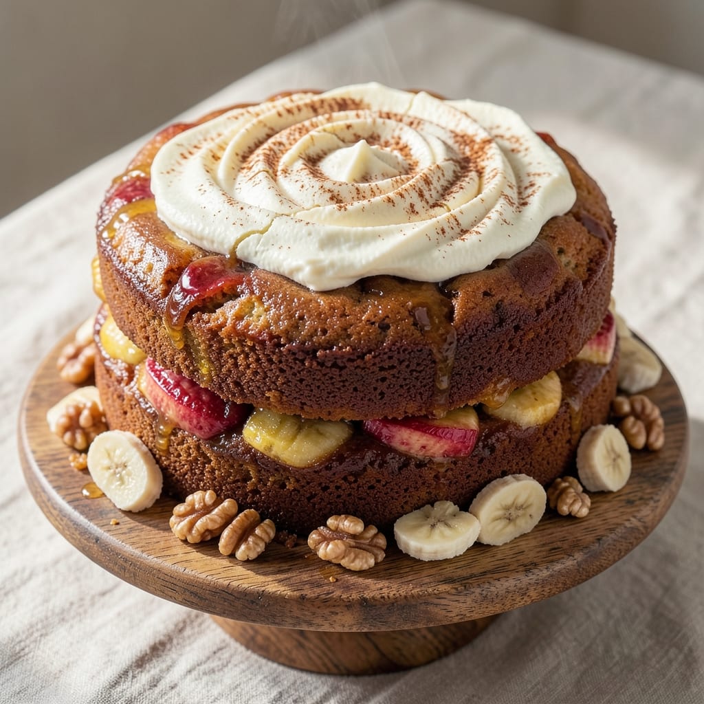 1kg Banana Cake Recipe: Triple-Layered Moistness With Walnut Swirl