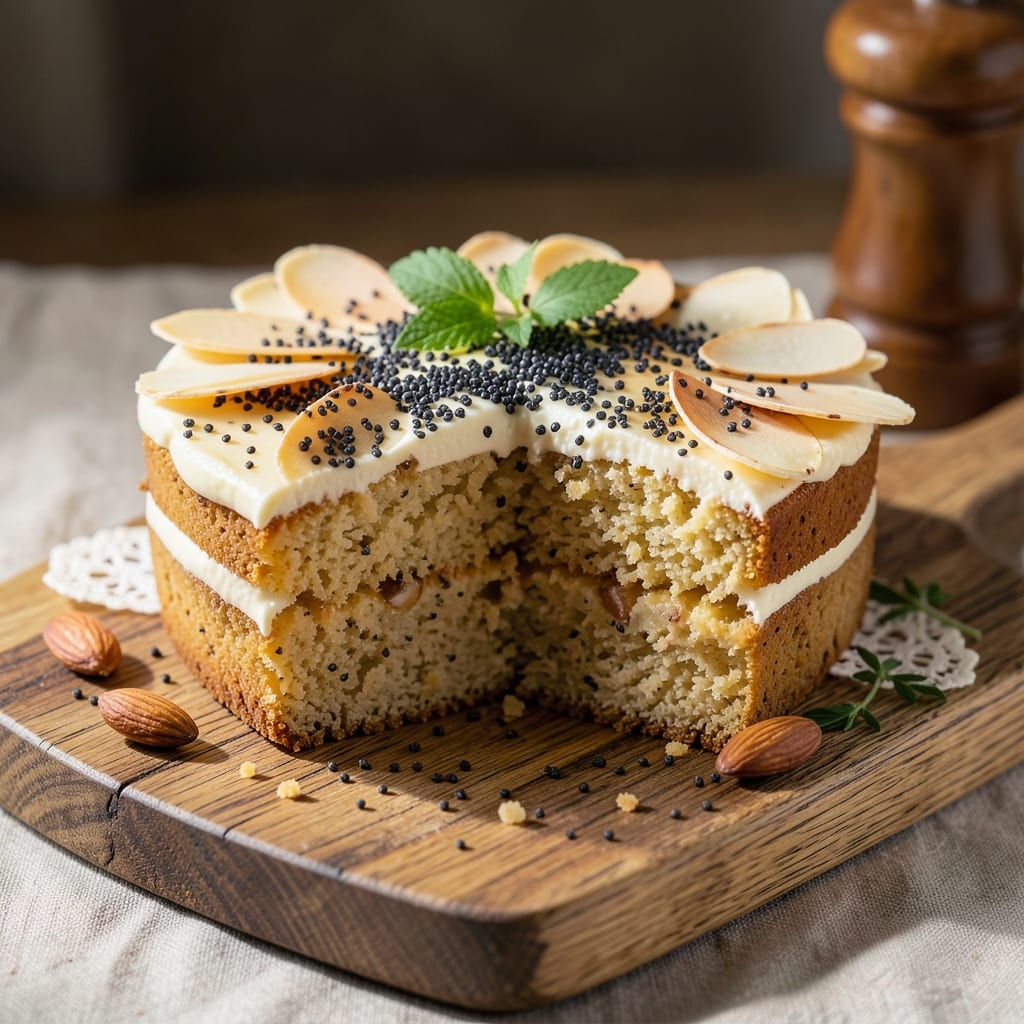 Almond Poppyseed Cake Recipe: Nutty-Creamy Layers with Vanilla Bean Infusion