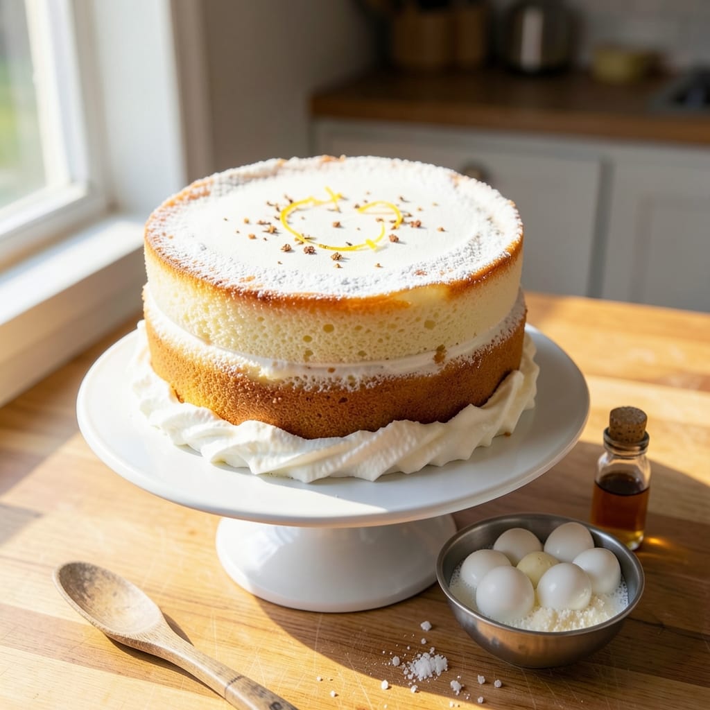 10 Inch Sponge Cake Recipe: Three-Layer Lightness With Vanilla Whipped Cream