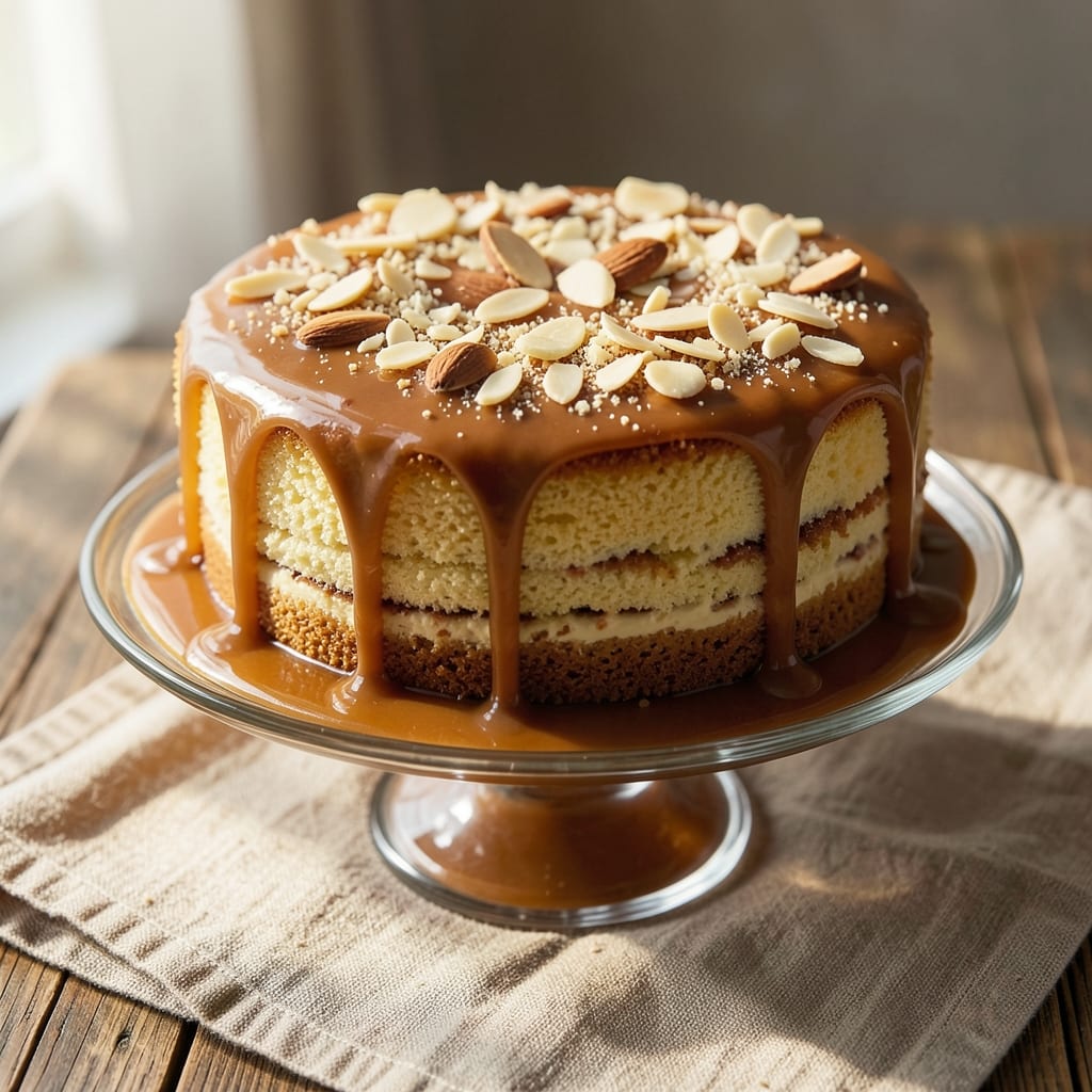Almond Caramel Cake Recipe: Nutty Swirls and Buttery Caramel Drizzle