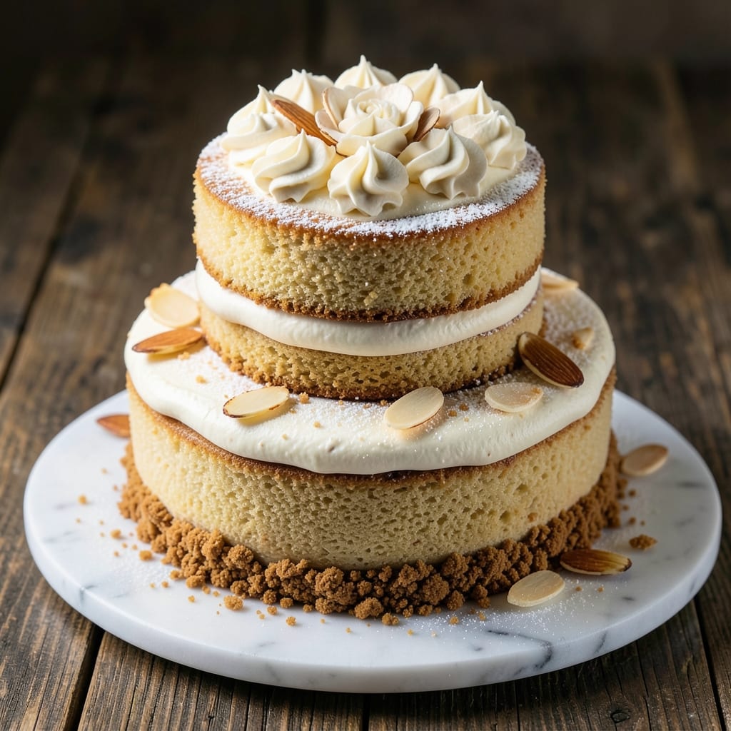 Almond-Flavored Wedding Cake Recipe: Marzipan-Inspired Layers with Crispy Top