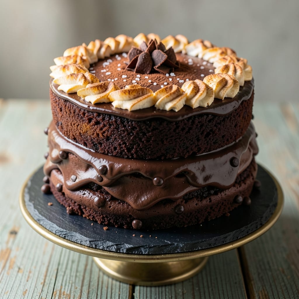 3 Layer 8 Inch Chocolate Cake Recipe: Fudgy Base, Silky Middle, Airy Top Triumph