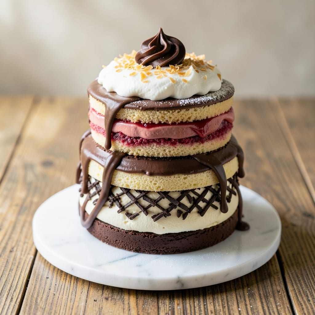 5 Layer Cake Recipe: Vanilla-Buttercream Stacked Bliss With Crunchy Topping