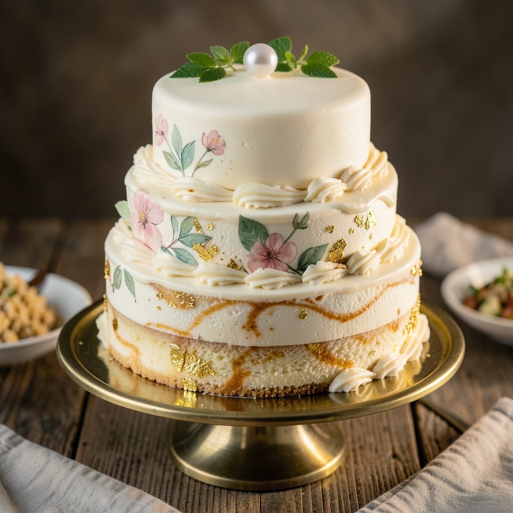 4 Tier Vanilla Cake Recipe: Stacked Elegance With Cream Cheese Frosting Swirls