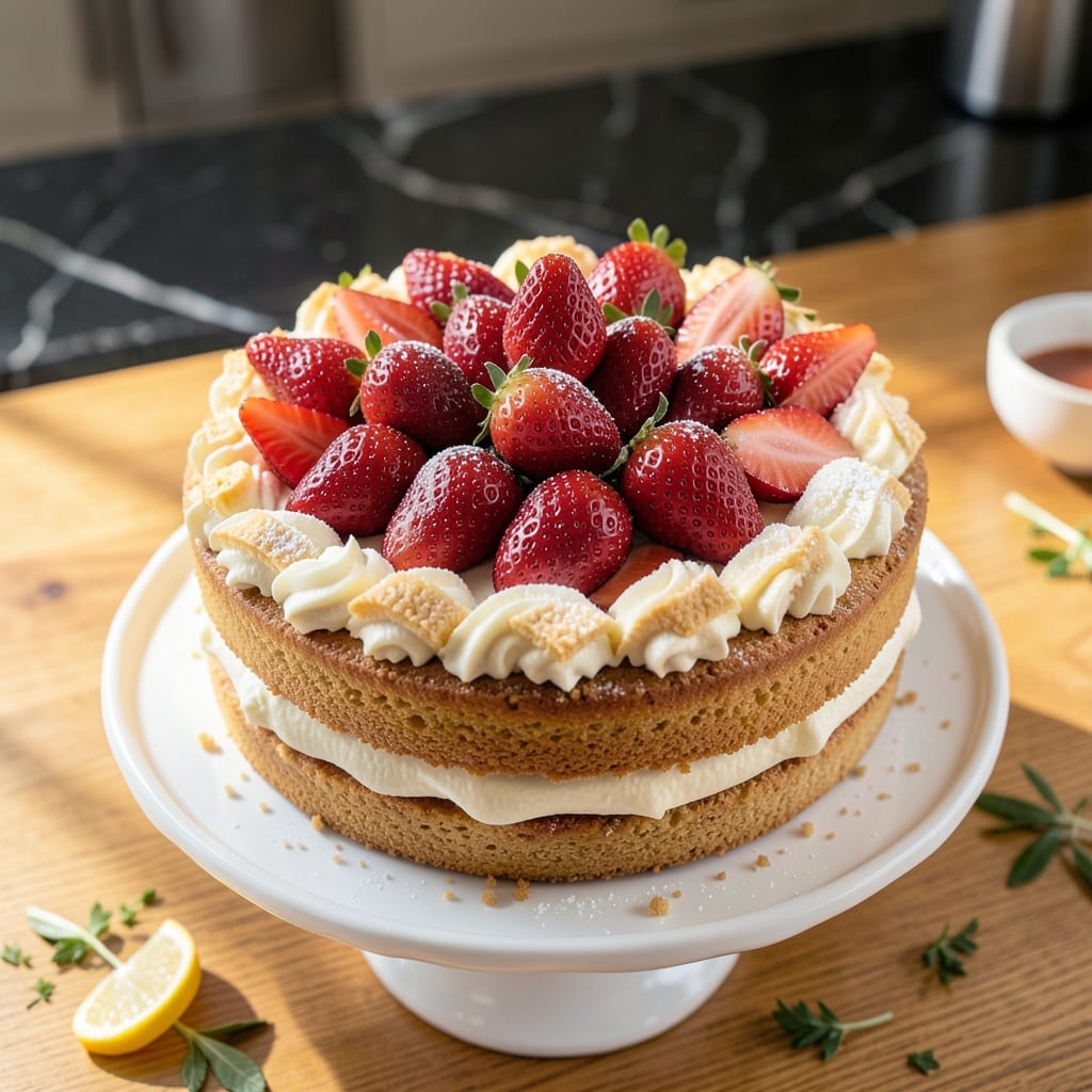 Ambrosia Bakery Fresh Strawberry Cake Recipe: Vanilla Bean Swirls and Bursting Fruit Freshness