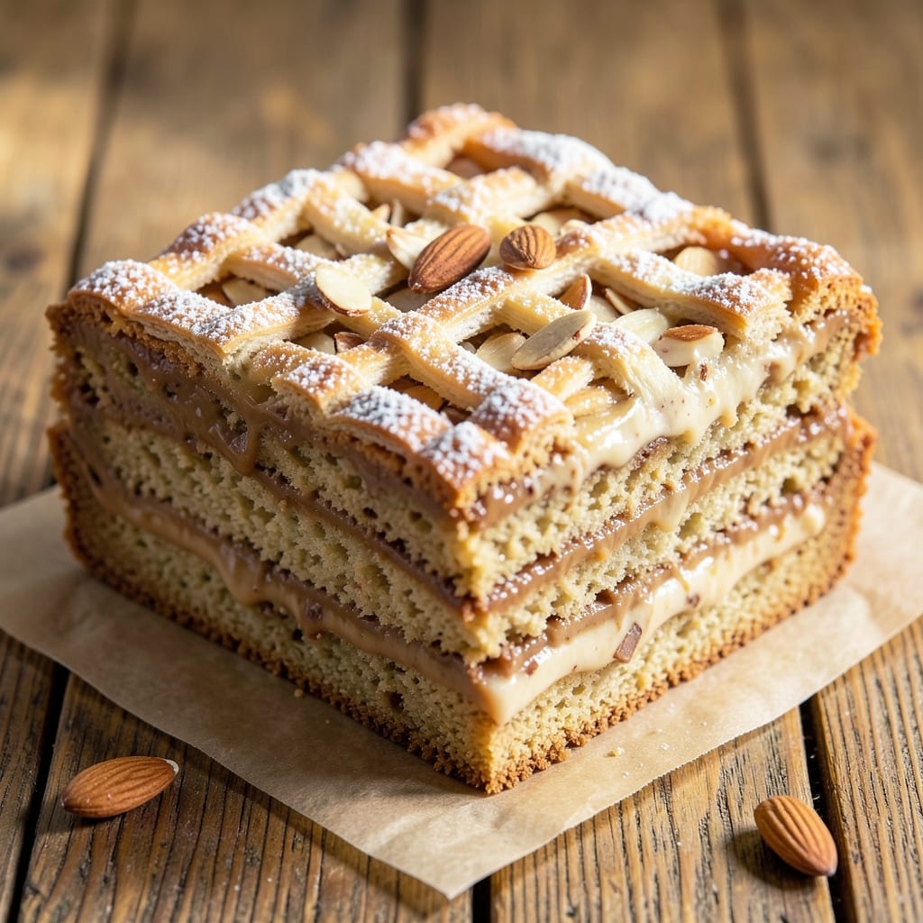Almond Custard Seven Sisters Coffee Cake Recipe: Vanilla-Infused Layers with Crunchy Streusel Top