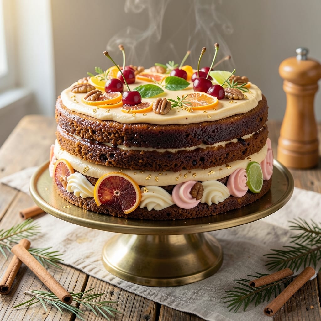 Alternative Christmas Cake Recipe: Boozy Fruit-Caked Layers With Caramelized Top