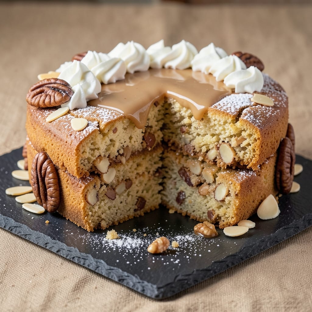 Almond and Walnut Cake Recipe: Toasted Nut Crunch and Vanilla Bean Depth