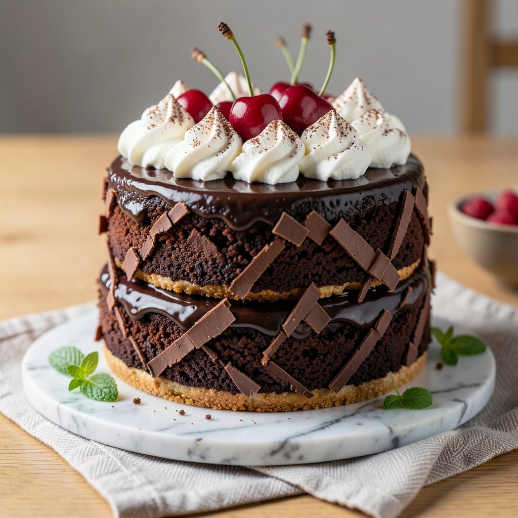8-Inch Black Forest Cake Recipe: Chocolate-Soaked Layers and Cherries in Every Bite