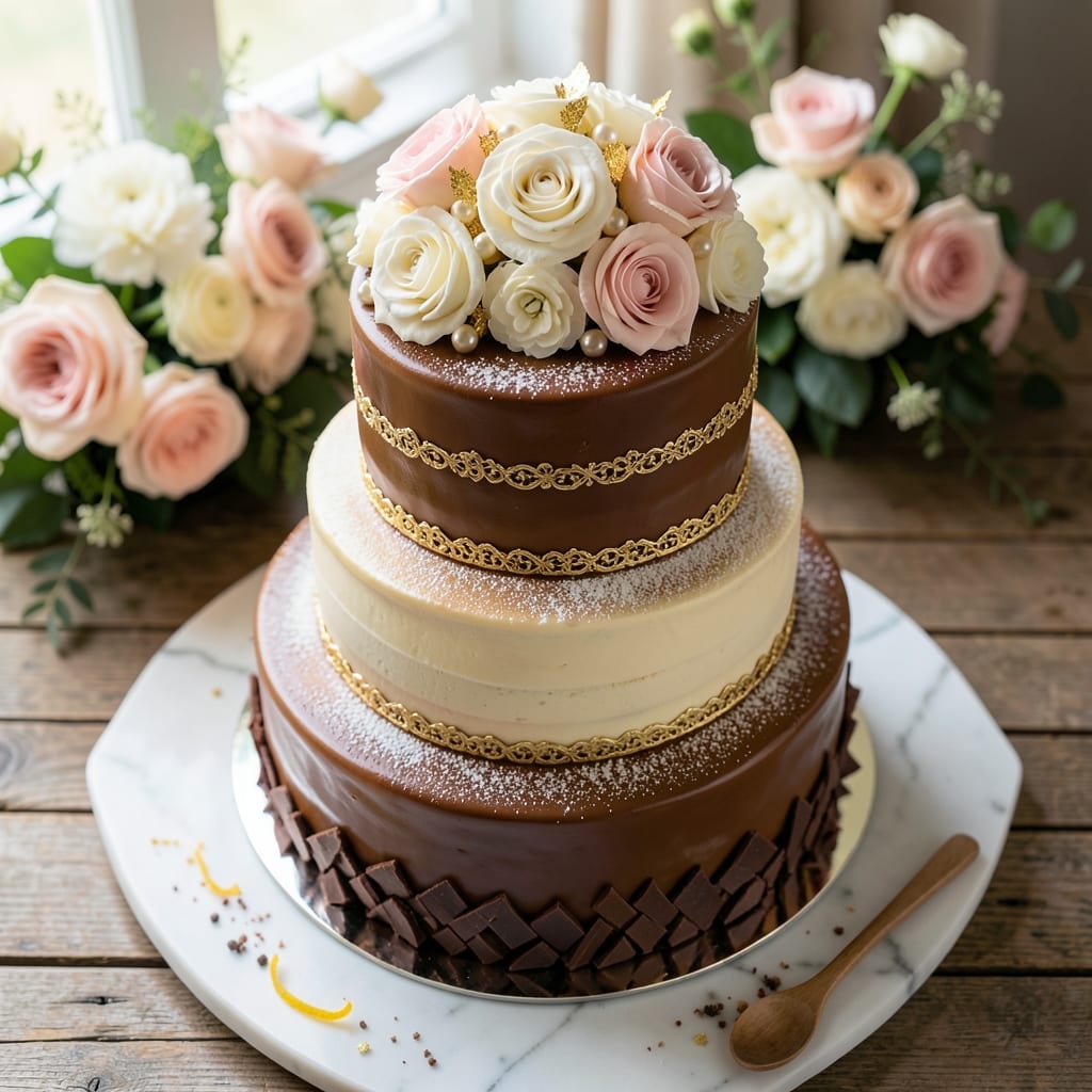 10-Inch Wedding Cake Recipe: Tiered Elegance With Buttercream Swirls