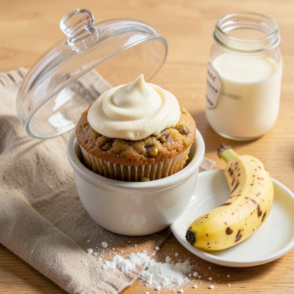 1 Banana Cupcakes Recipe: Fluffy Vanilla Swirls With Caramelized Top