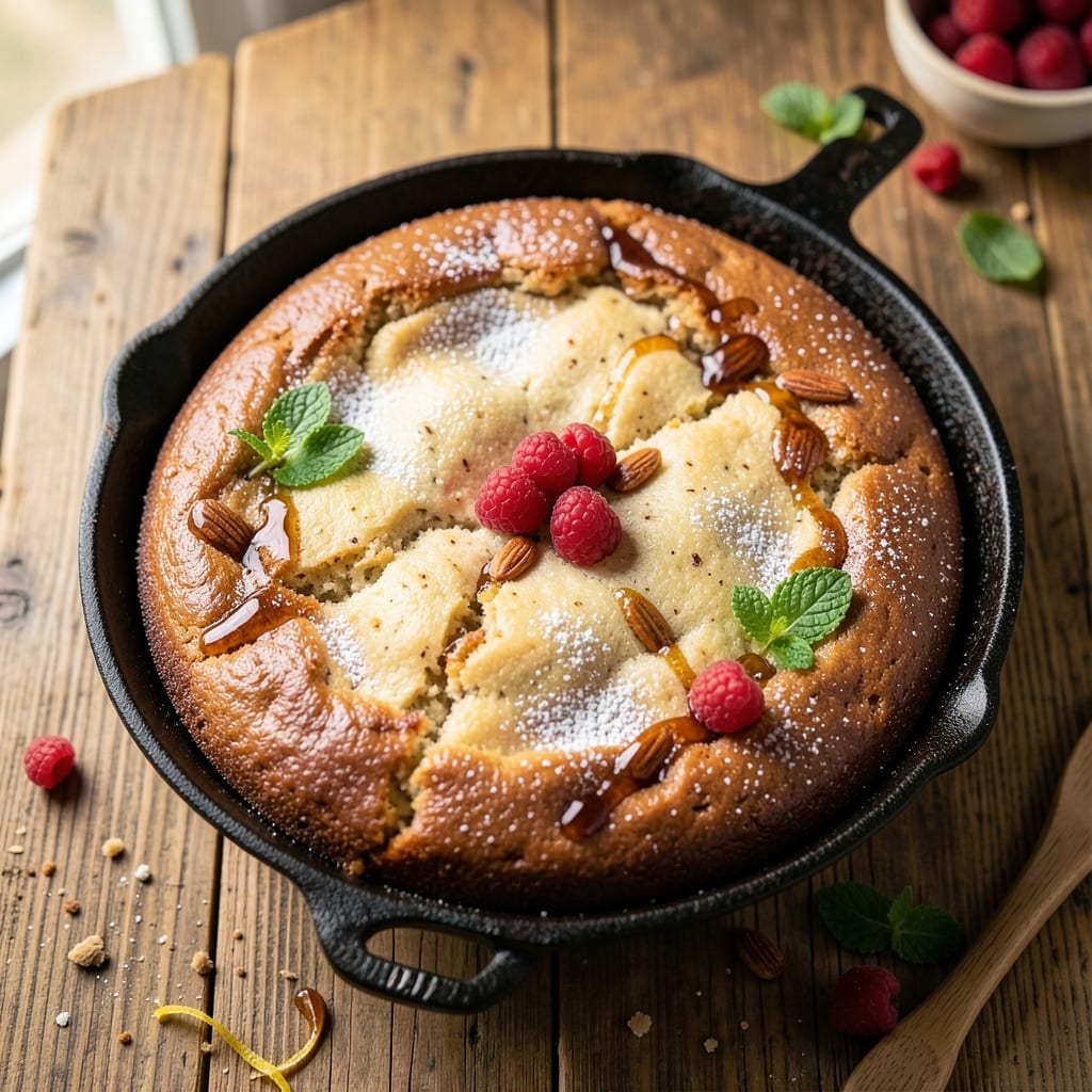 Almond Skillet Cake Recipe: Toasted Nut Crunch and Vanilla-Kissed Warmth