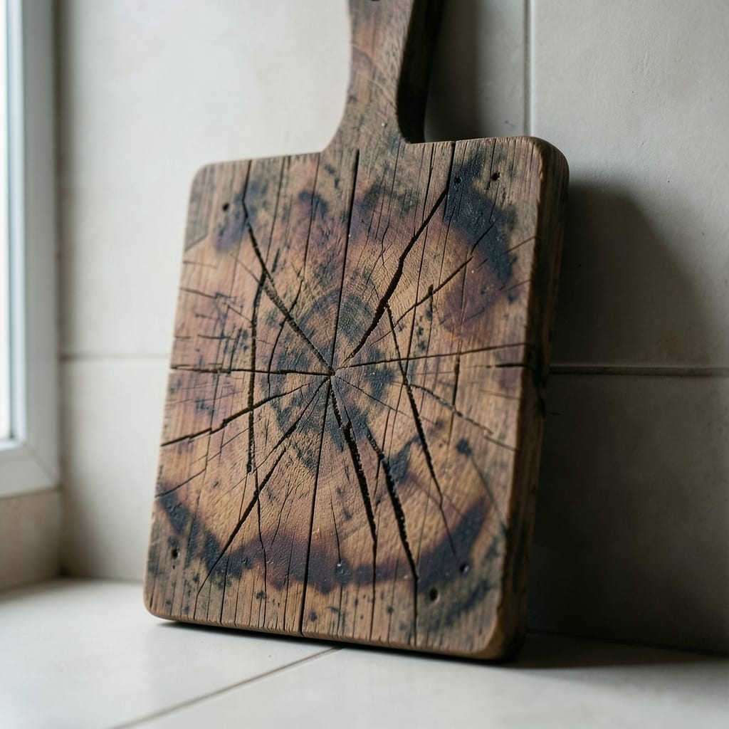 The wooden cutting board