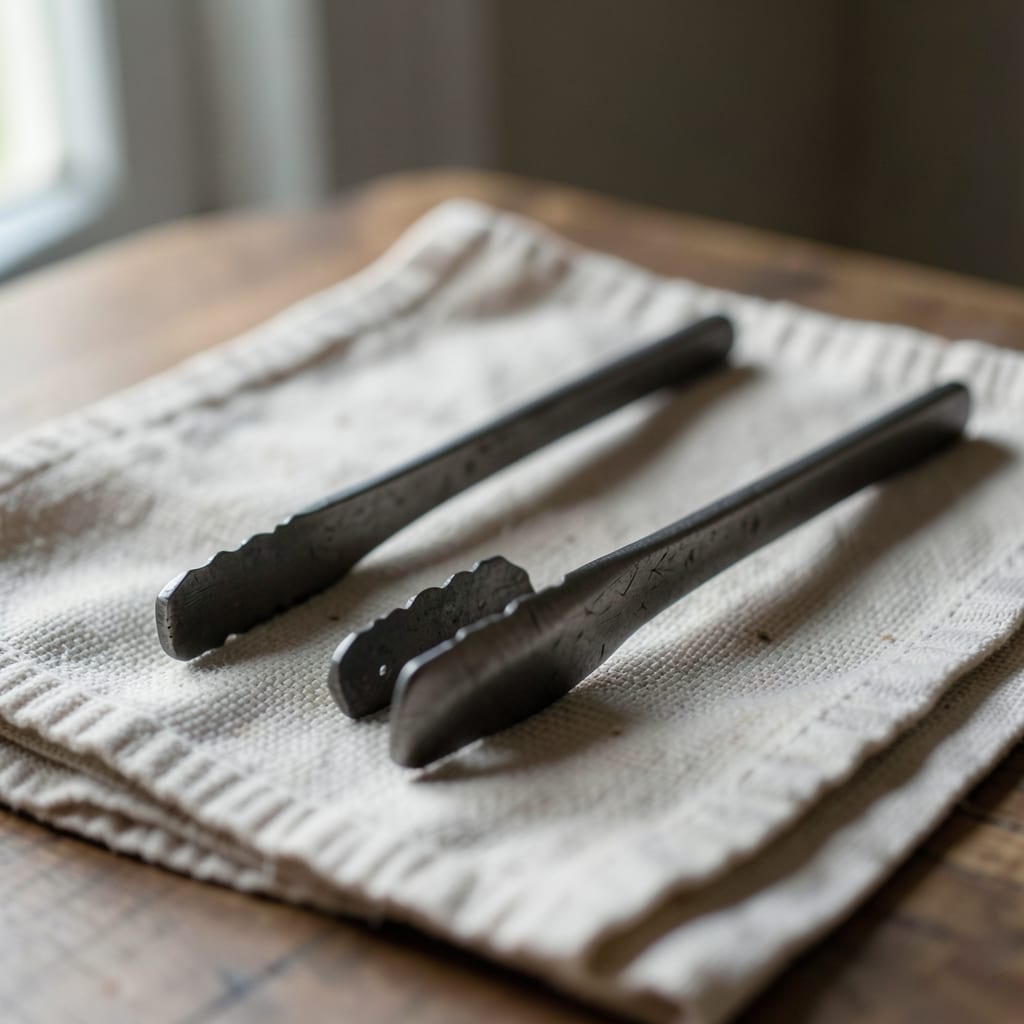 The metal tongs