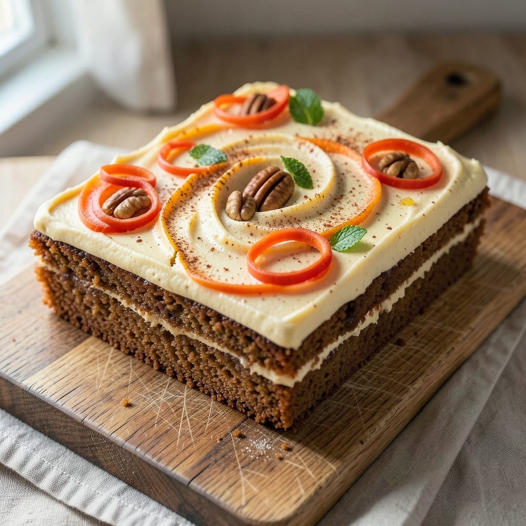 8-Inch Square Carrot Cake Recipe: Spiced Frosting That Melts Into Layers