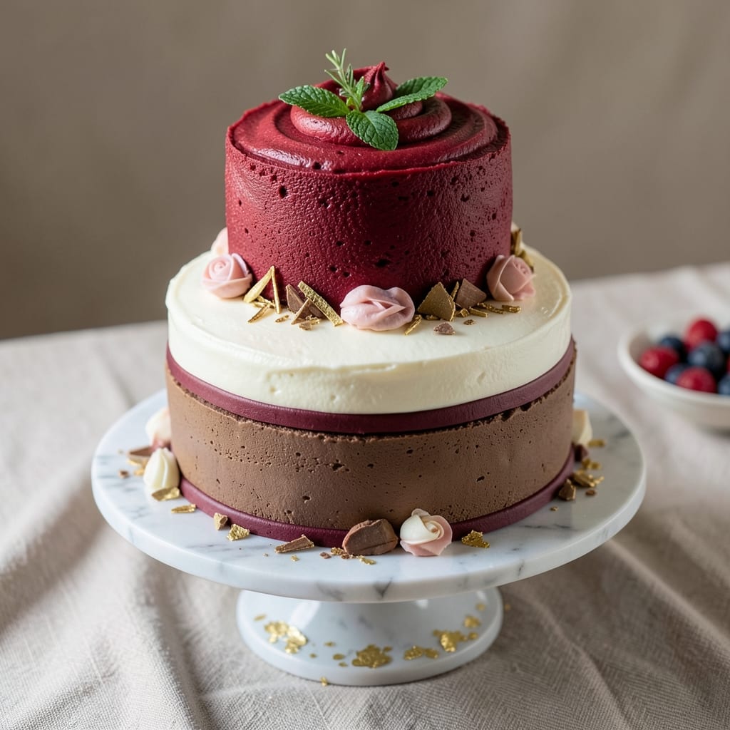 3 Tier Red Velvet Cake Recipe: Velvety Layers With Cream Cheese Frosting Swirls