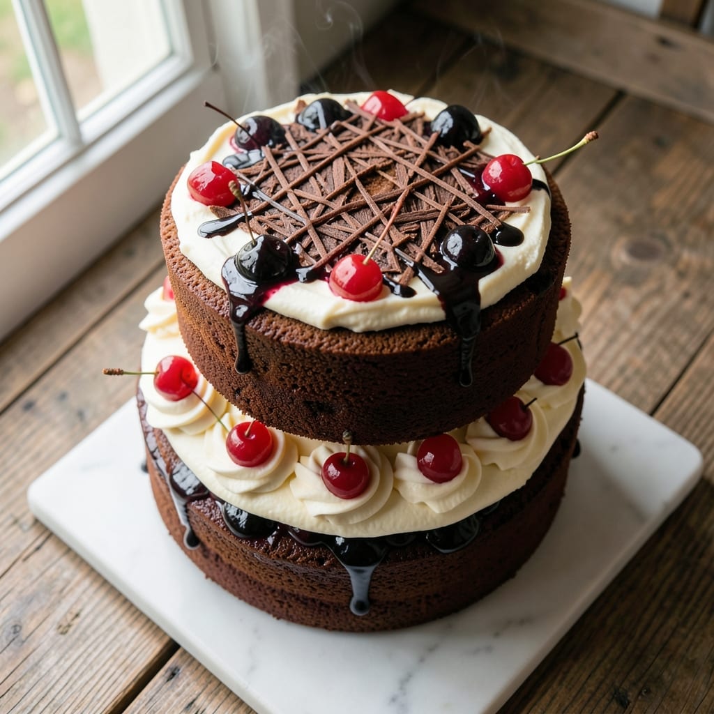 Alcohol-Free Black Forest Cake Recipe: Chocolate-Cherry Layers Without the Booze