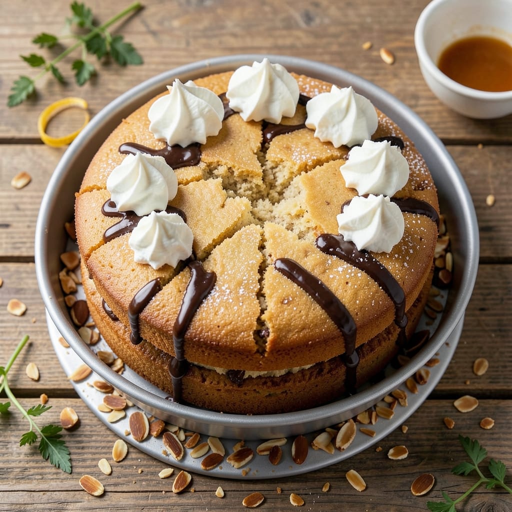 Almond Praline Cake Recipe: Vanilla-Infused Layers with Crunchy Caramelized Top