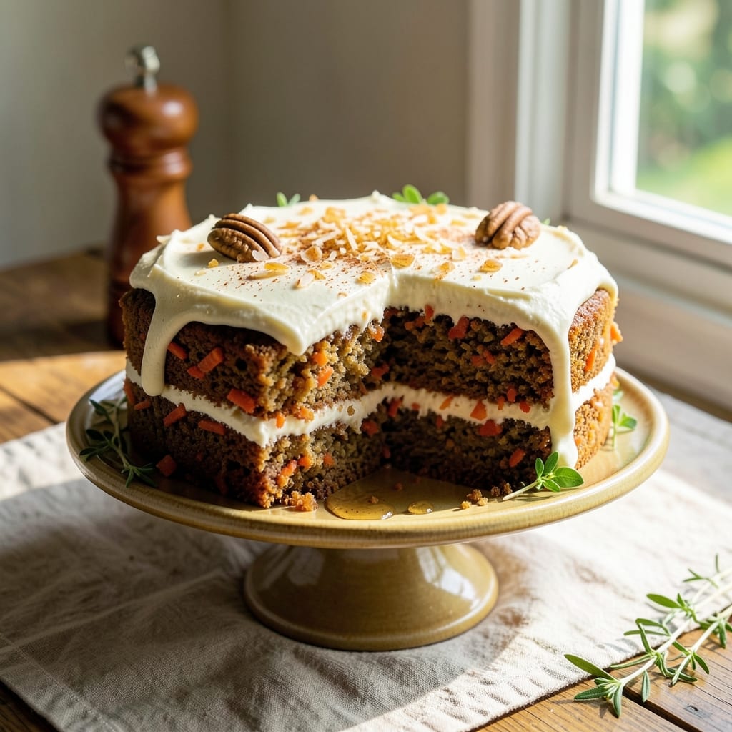 All Natural Carrot Cake Recipe: Whole-Grain Crumb with Spiced Vanilla Frosting