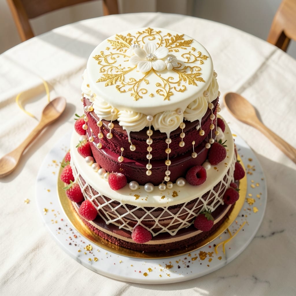 50th Wedding Anniversary Cake Recipe: Timeless Elegance With Edible Gold Leaf