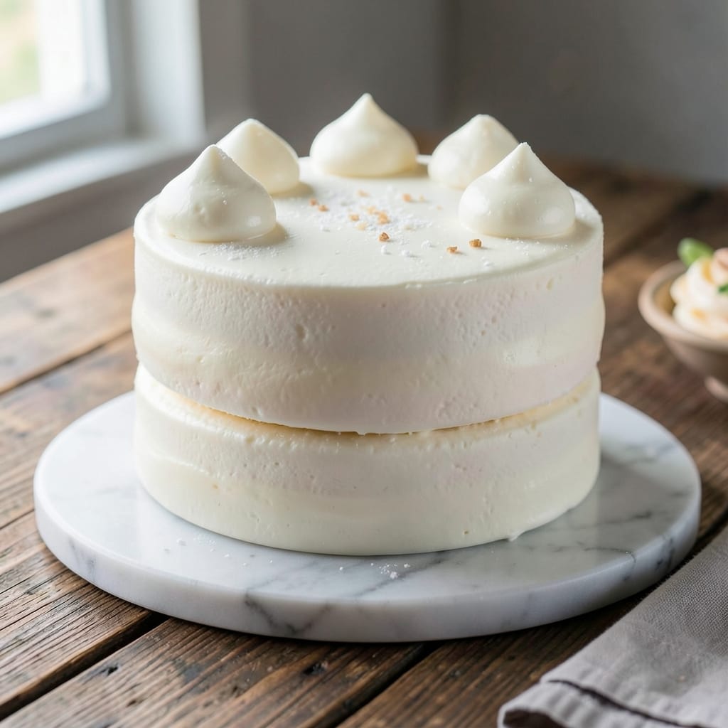 2 Layer White Cake Recipe: Vanilla Buttercream Swirls and Crunchy Top Magic