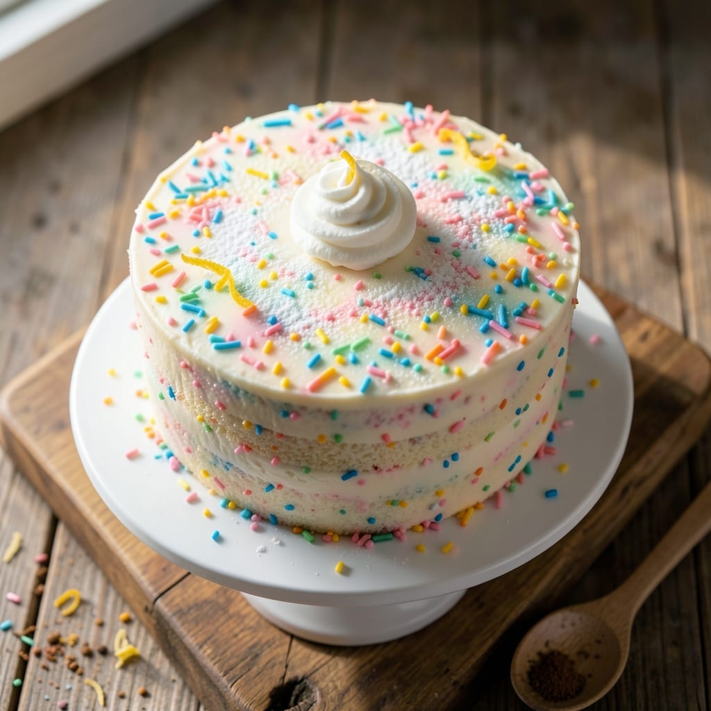 6-Inch Funfetti Cake Recipe: Speckled Rainbow Layers and Vanilla Buttercream Frosting