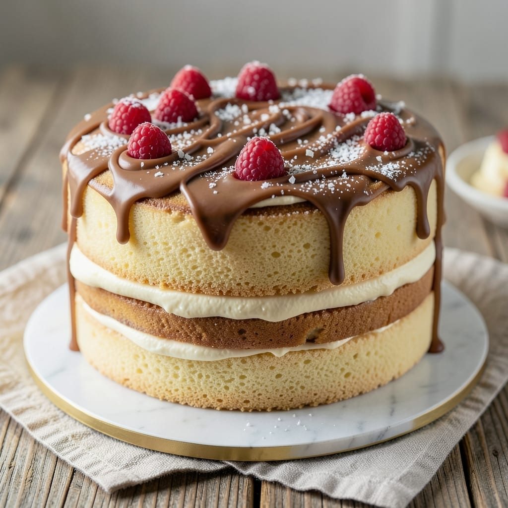 2 Layer 10 Inch Cake Recipe: Vanilla Buttercream Swirls With Crispy Chocolate Drizzle